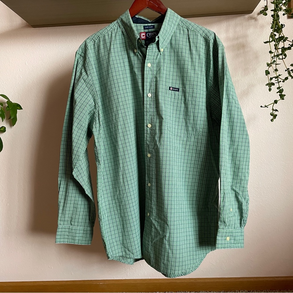 Chaps Men's Green Plaid Button-Down Shirt